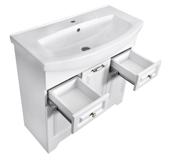Тумба Кармела 85, ольха белая + умыв. Элеганс 85  в оптовом каталоге ООО Фарфор, фото
