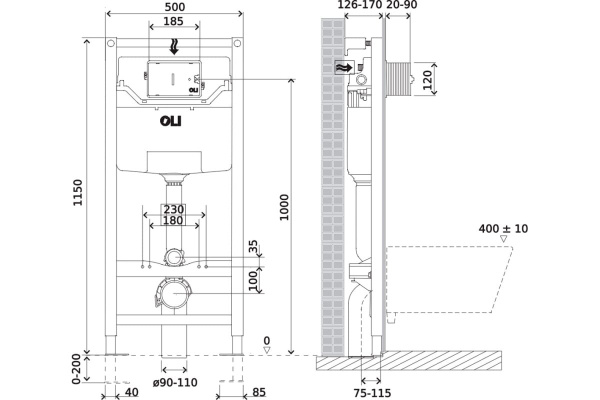 Инсталляция OLI 120 ECO+панель сл. KARISMA OLI бел.+ун. подв. Point Виктория 879235pKA01+PN41061  в оптовом каталоге ООО Фарфор,фото