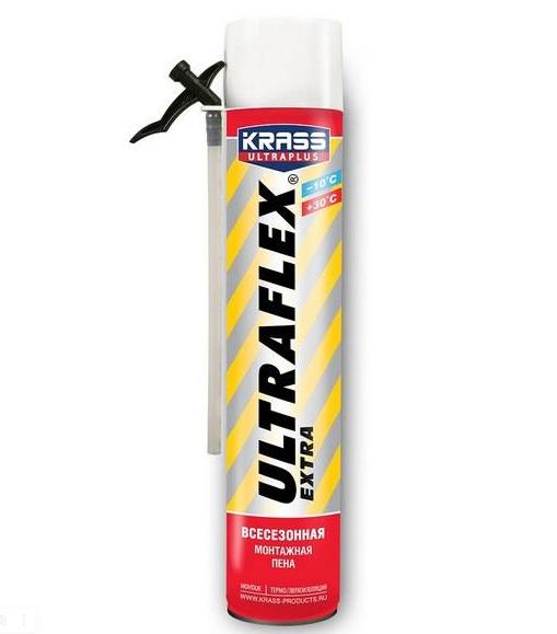 Пена монтажная KRASS ULTRAFLEX Extra Всесезонная 0,65 л 5283  в оптовом каталоге ООО Фарфор, фото
