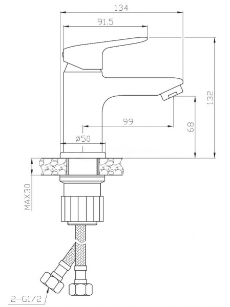 Смеситель для раковины TAKASE TOK-TAK-1011 хром  в оптовом каталоге ООО Фарфор, фото